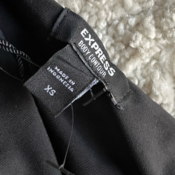 Express bodysuit black Cody contour one shoulder twist compression XS New - Picture 7 of 13